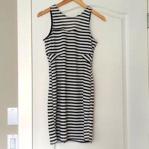 Monteau striped bodycon dress
